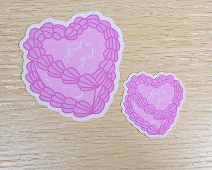 Just a Girl - Vintage Cake Sticker