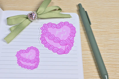 Just a Girl - Vintage Cake Sticker
