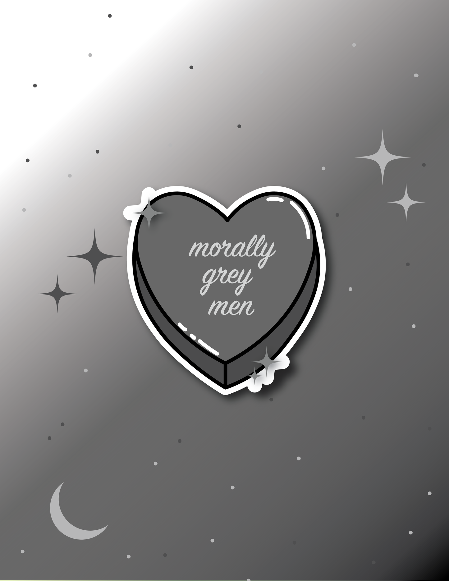 Morally Grey Men - Sweetheart Candy Sticker