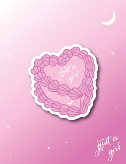 Just a Girl - Vintage Cake Sticker